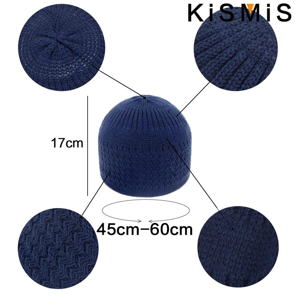 Muslim Men Knitted Prayer Hat Islam Men's Winter Beanie Hats Arab Crochet Islamic Cap Fashion Male Jewish Homme Hat