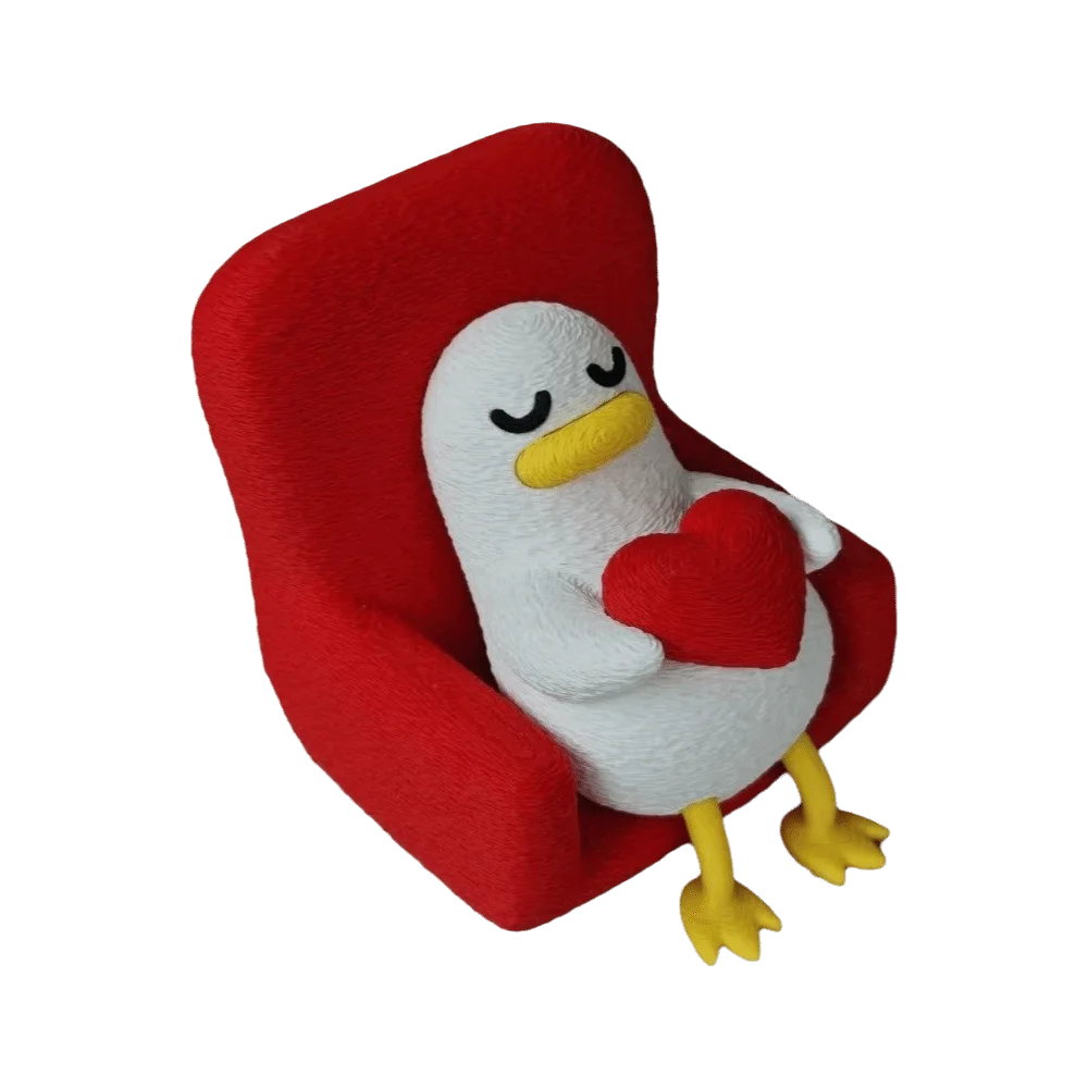 Creative Lazy Duck Figurine Decoration Animal Shape Laying Duck Statue 3D Printed Reading Duck Ornaments Bookshelves