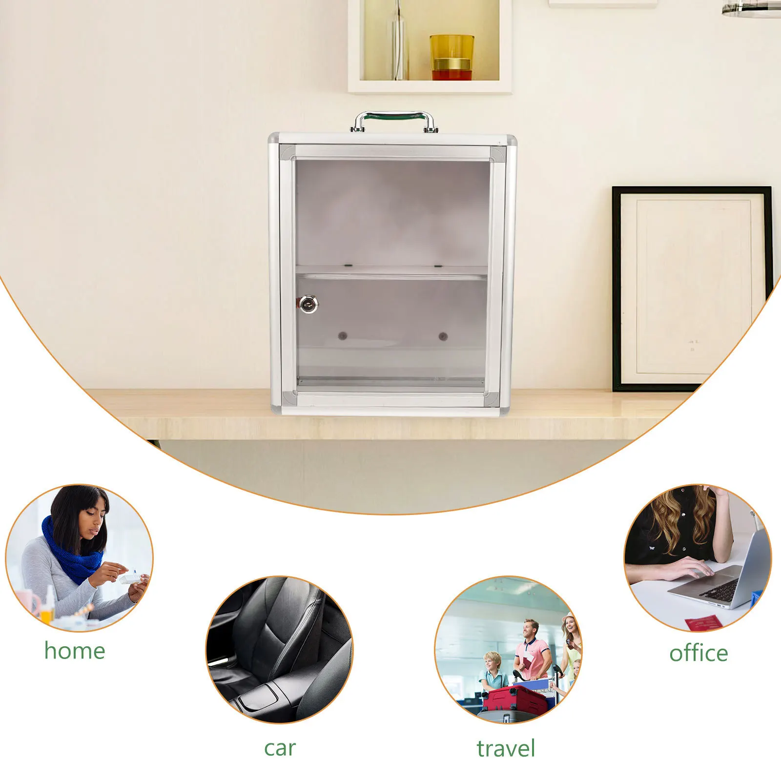 الإسعافات الأولية مع لوحة شفافة وتصميم واسع للطب المنزلي وأدوات الطوارئ وحامل حافظة خزانة التخزين #2