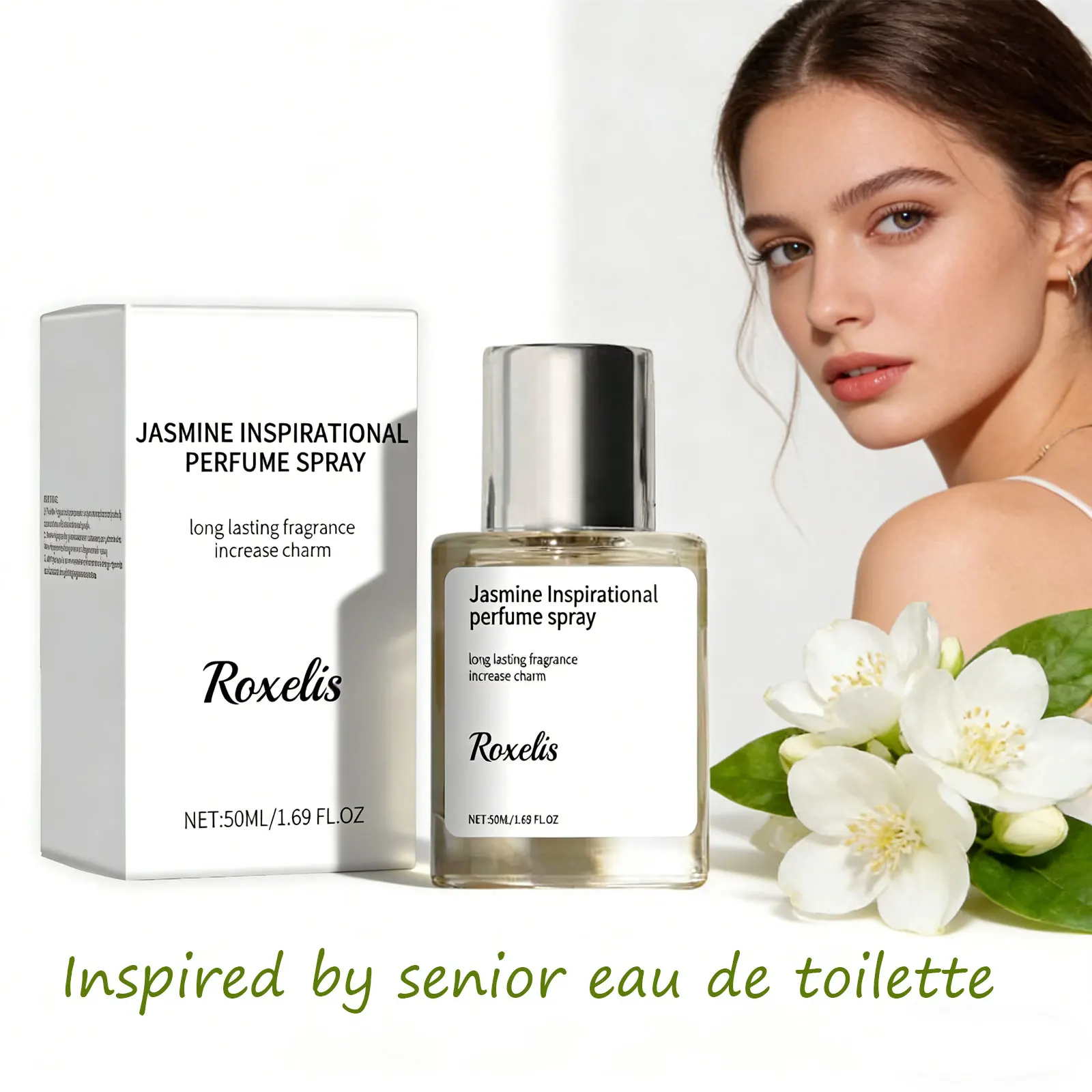 50ml Jasmine Perfume Spray - Attract Pheromone Enhanced Long Lasting Fresh Scent Inspirational Women's Fragrance Dating Charm