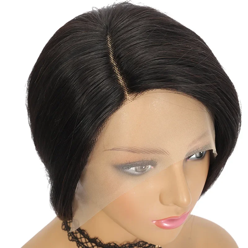 Women's Short Pixie Cut Lace Front Wig, Human Hair