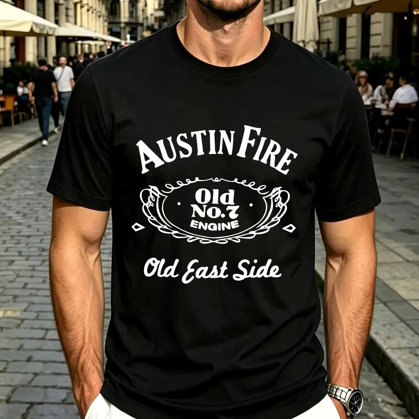 washed T Shirt Austin Fire Department Engine No 7 Old East Side Medium AFD long or short sleeves vintage Washed streetwear