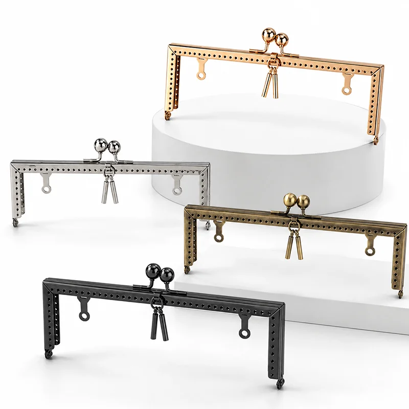 1/2/3/5 Stück 20,5 cm quadratischer Metall-Taschenrahmen mit Klickverschluss, Taschengriffe für DIY-Handtaschen, Clutches und Geldbörsen, Hardware-Zubehör