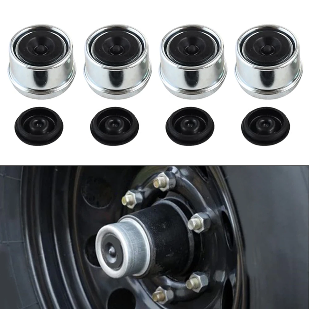 

4Pcs 1.98 Inch Trailer Axle Dust Cap Cup Grease Cover For Camper RV Boat Trailer For 2000 To 3500 Lbs Trailer Wheel Hubs