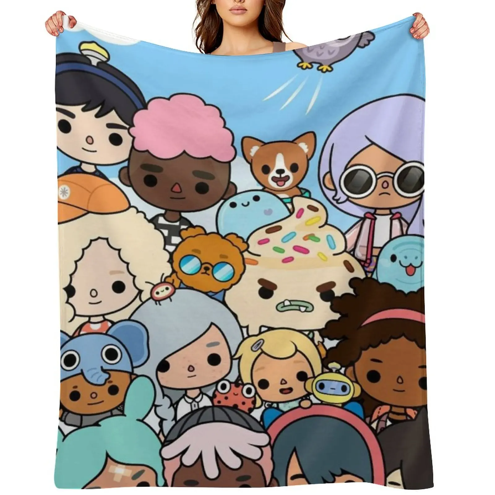 

Toca Boca Throw Blanket Blankets Sofas Of Decoration Soft Plush Plaid Hair wednesday Blankets