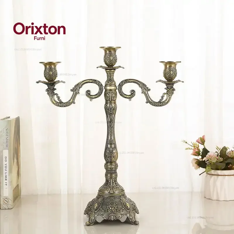 Bronze Metal Candle Holder Candle Stand Restaurant Wedding Decoration Candlelight Dinner Props Candlestick Holder