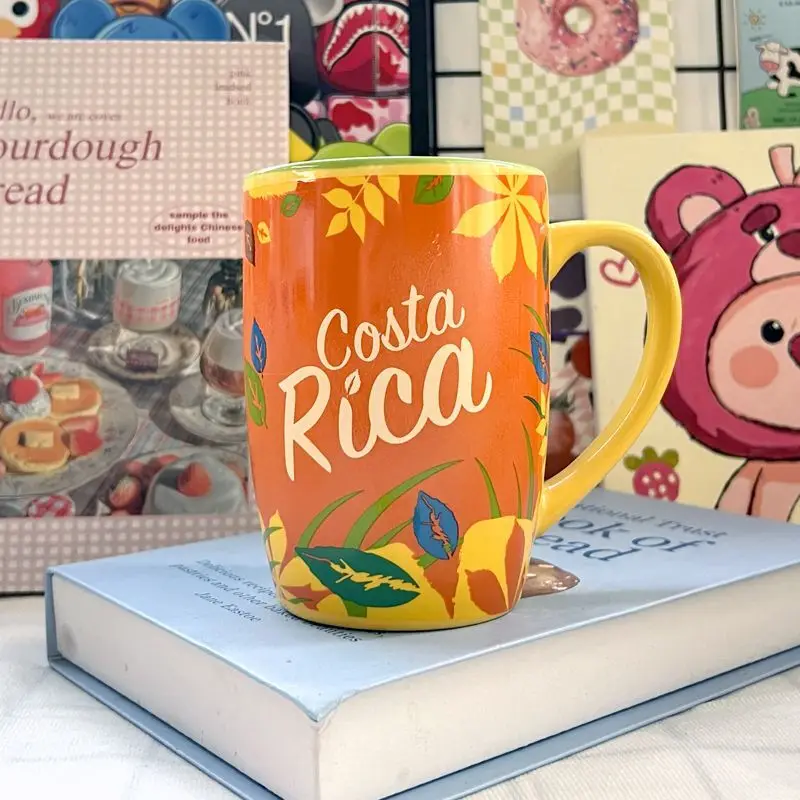 South American Costa Rica's primitive tropical rainforest plant and animal themed travel souvenir mug for coffee. Cultural