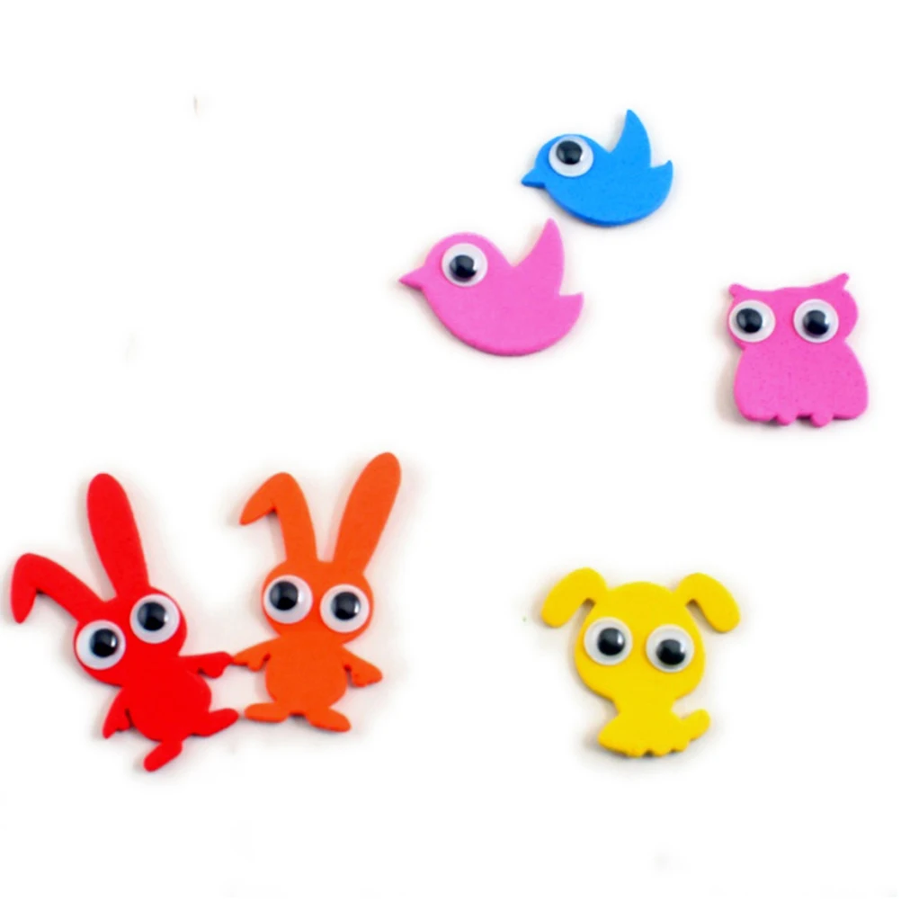 

300 pcs Movable Eyes Stickers Black White Adhesive Handmade Toy Decorative Accessories Kids DIY Eyes PVC Plastic