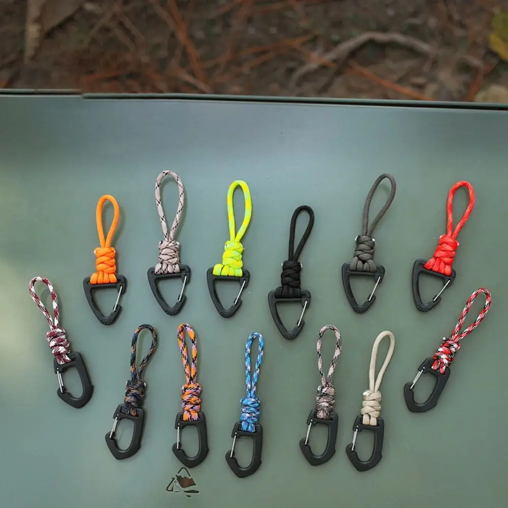 Multifunction Plastic Umbrella Rope Hook Practical High Quality Keychain Braid Rope Key Ring Outdoor Camping Sports Accessories