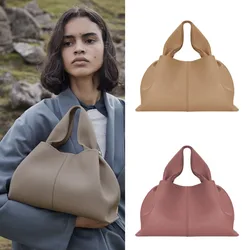 2024 new dumpling cloud bag for women, French style niche design genuine leather women's bag