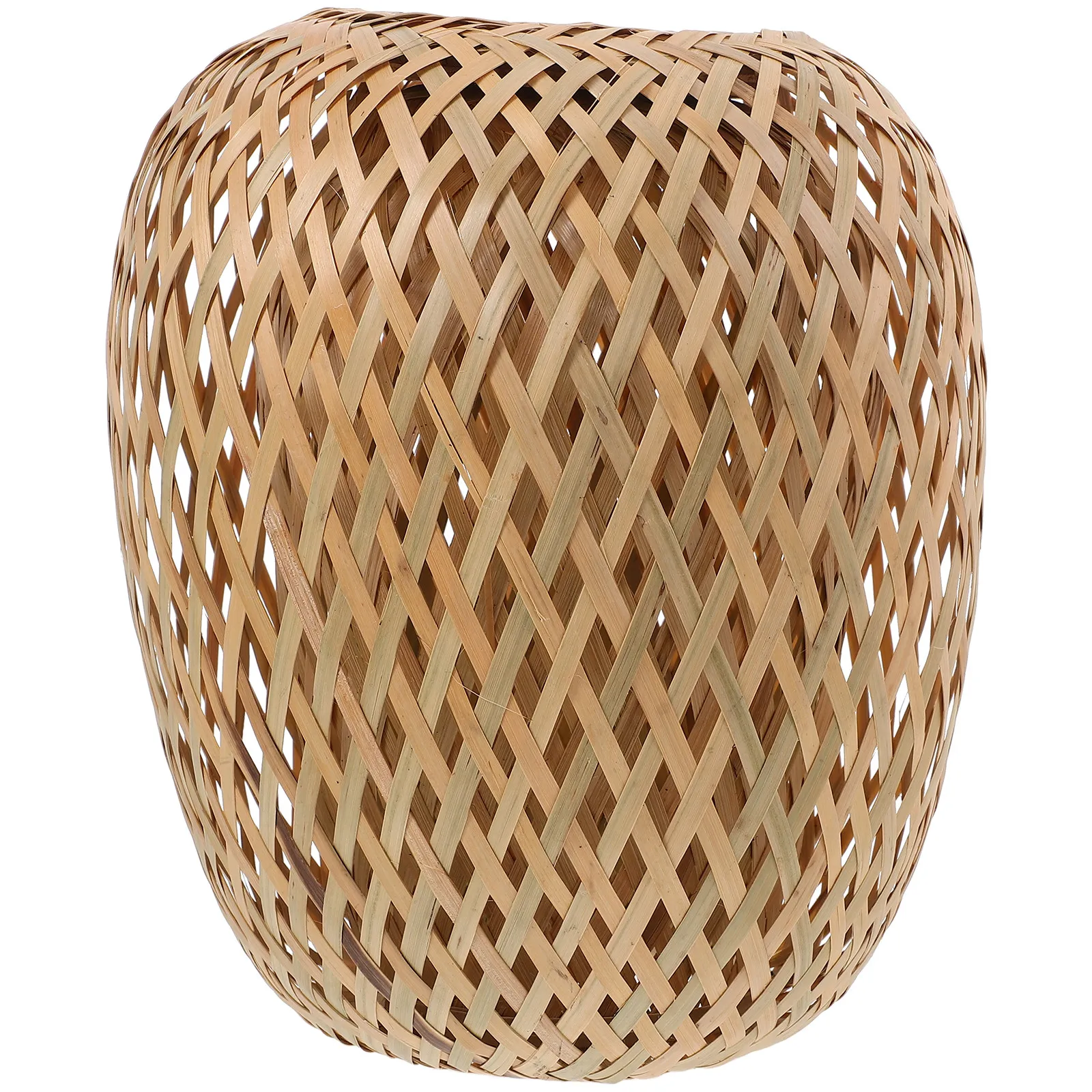 Bamboo Lamp Shade Woven Design Hanging Pendant Light Cover Rustic Minimalist Decor for Living Room Dining Room Hotel Cafe Bar