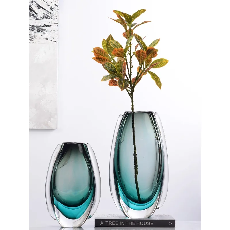 Modern minimalist high-end glass vase living room entrance