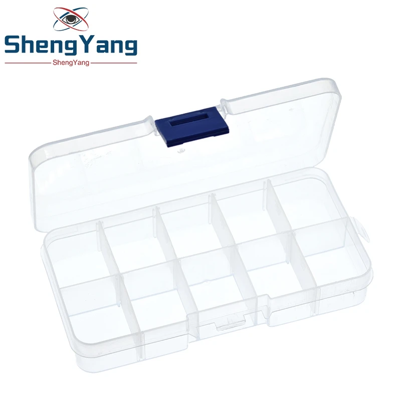 10 Grid canbe remove transparent plastic small box kit storage box jewelry jewelry box electronic components parts finishing box image 4