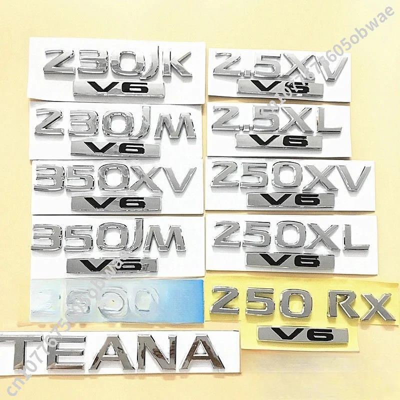 Rear Trunk Words Letters Logo Badge Emblem Decals Sticker Teana Altima 2004 2019 230JKV6 230JM 2.5XL 2.5XV 350JM 250XL 250XV V6
