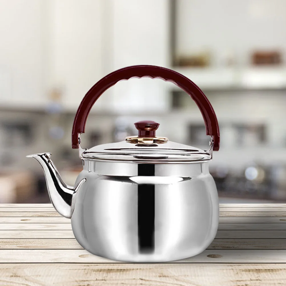 

Stainless Steel Kettle Silver Water Boiling Teapot Large Capacity Bedroom Chirping Pots Safe Reliable