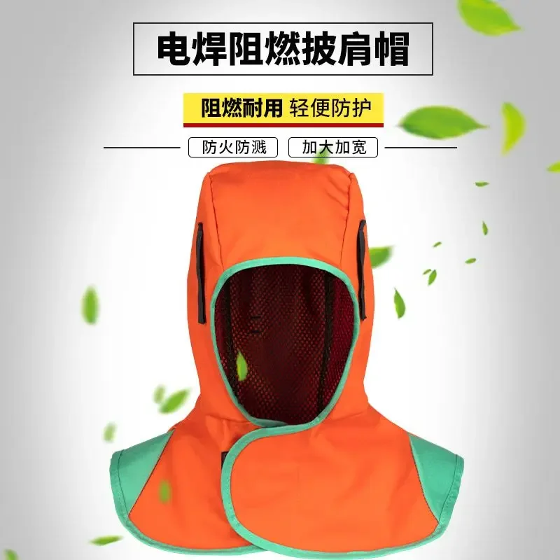 Welding Helmet Full Protective Welding Hood Washable Breathable Welding Neck Cover Flame-Retardant Protective Cap