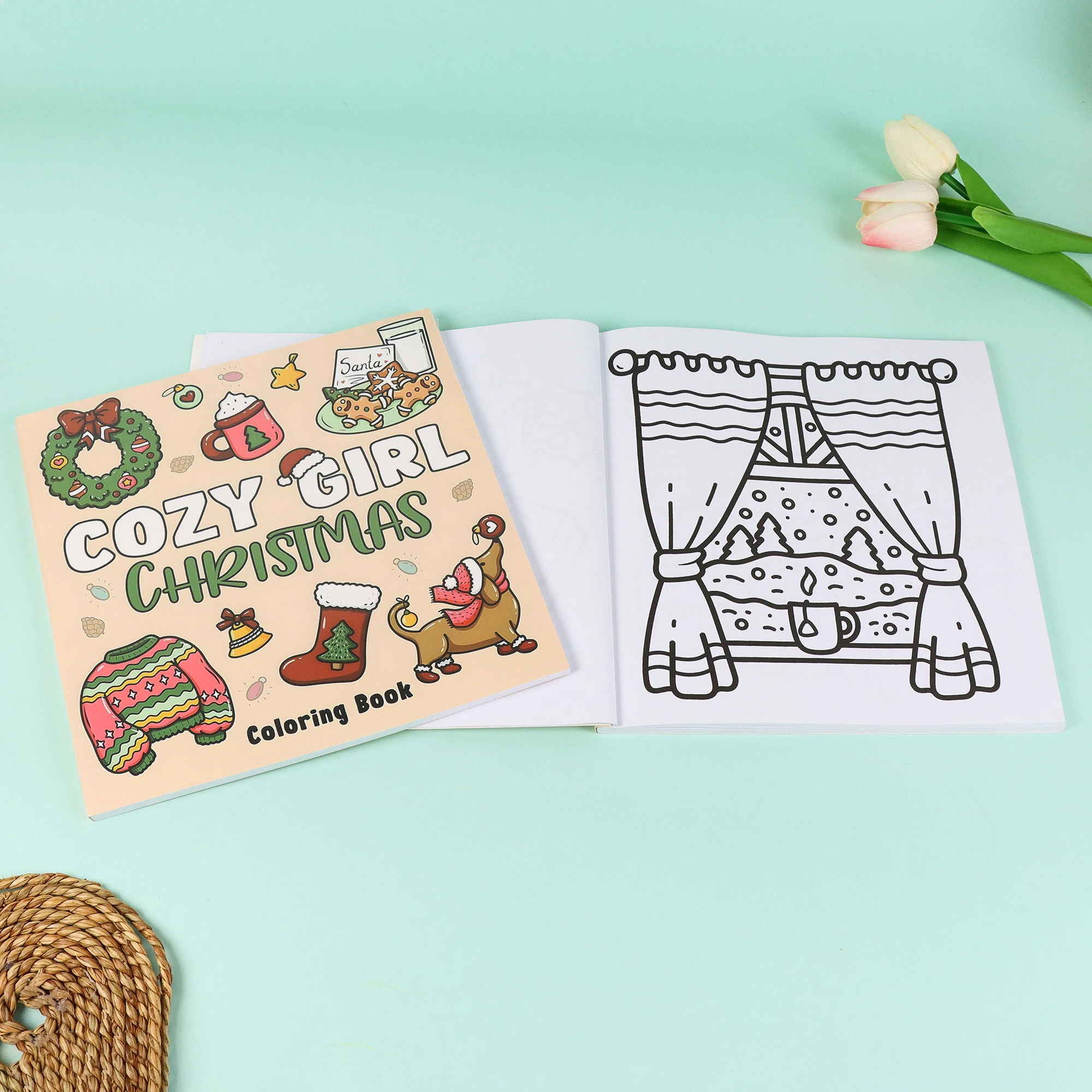 Coloring Book For Adults And Teens Featuring Adorable Christmas Creatures Cartoon Coloring Book To Relax In A Cozy Hygge Moment