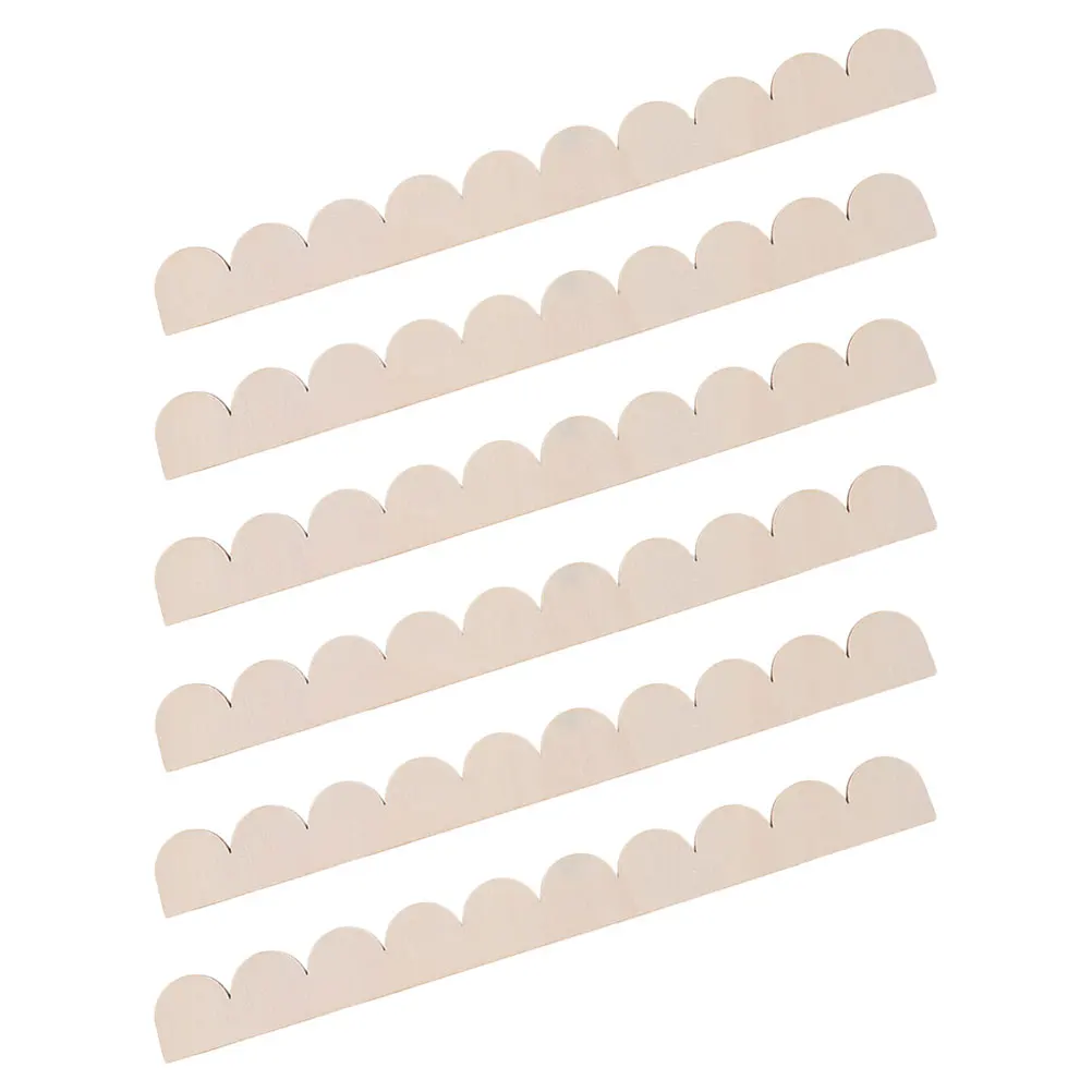 

6Pcs Unfinished Wood Trim for Walls Scalloped Molding Kit DIY Decorative Shelf Frame Border Crafted Natural Grain Finish