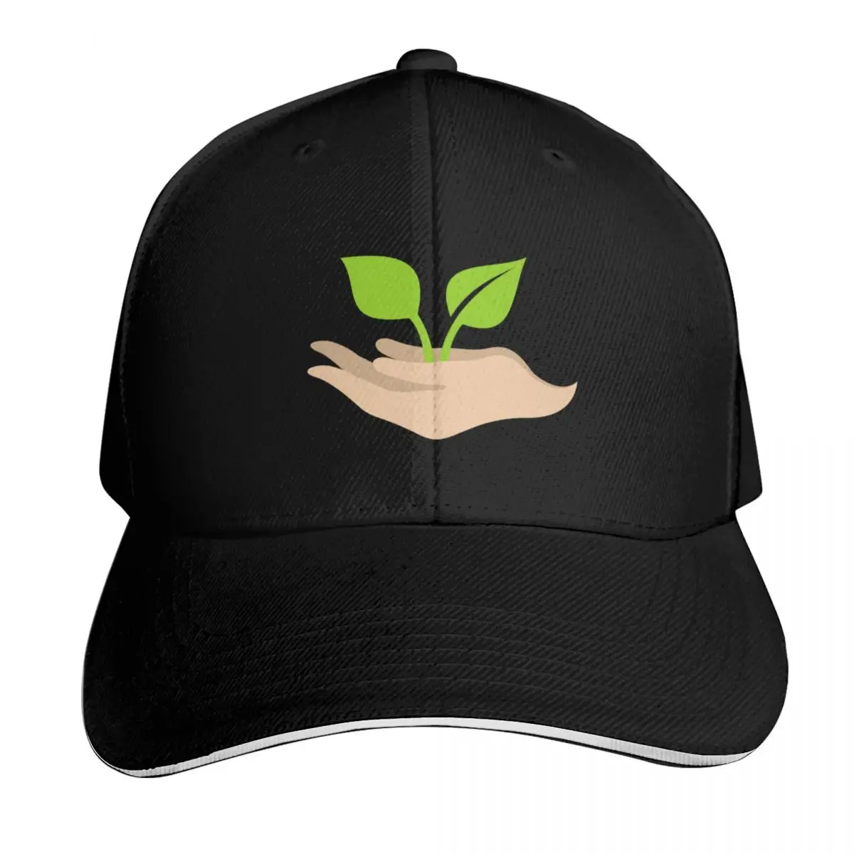 Leaf in hands Baseball Cap Contrast Two Tone Brim Snapback Flat Bill Strapback Dad Hat
