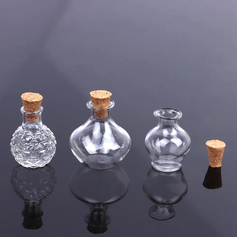 1:12 Dollhouse Miniature Storage Tank Glass Bottle With Cork Cover Mini Tiny Jar Flower Vases Model Toys Doll House Decor Access