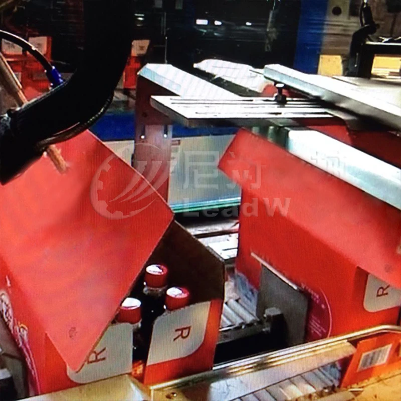 Botol Kaca PET Jalur Kemasan Kotak Karton Kaleng Otomatis Drop Down Wraparound Case Packer Mesin Pengemas Baja Karbon