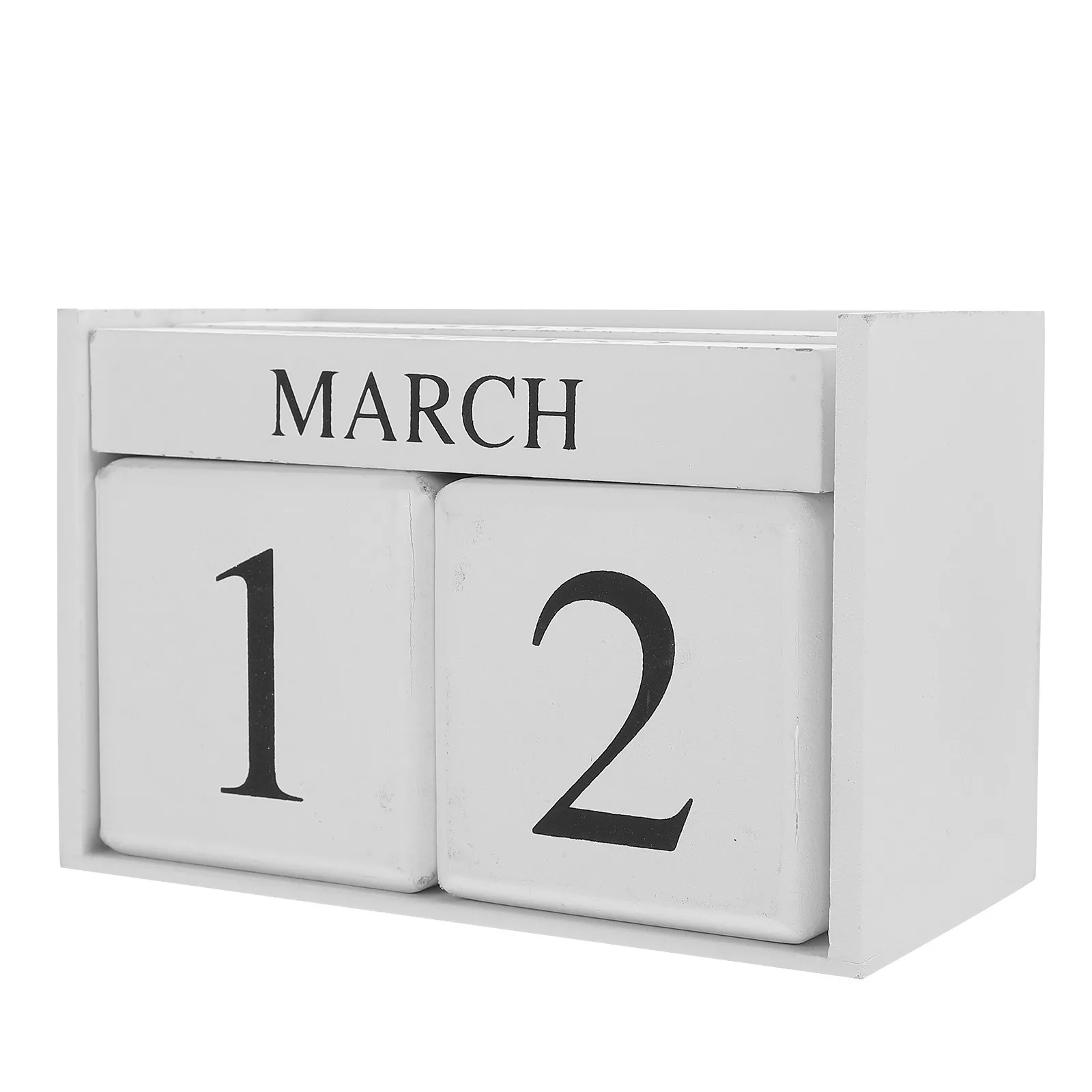 

1Pcs Wooden Desk Calendar Nordic Style Retro Rustic Perpetual Calendar Home Office Desktop Adornment Household Decoration