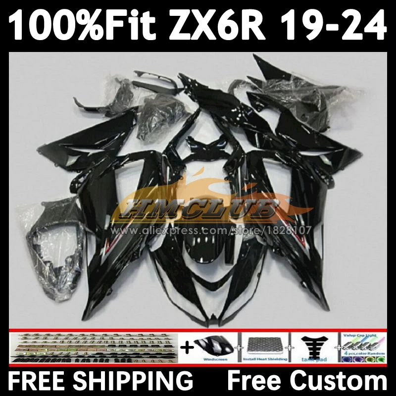 Body For KAWASAKI NINJA ZX-6R factory blk 2019 2020 2021 2022 2023 2024 160No.34 ZX 636 6R ZX636 ZX6R 19 20 21 22 23 24 Fairing