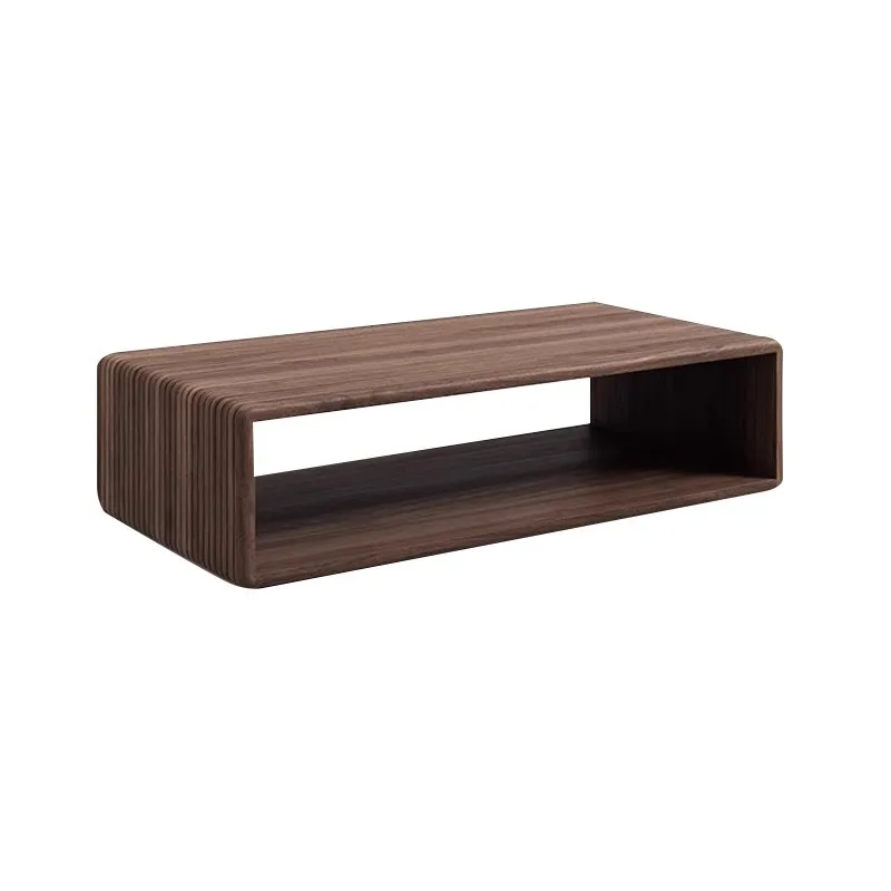 

Italian Nordic retro minimalist rectangular coffee table North American black walnut solid wood
