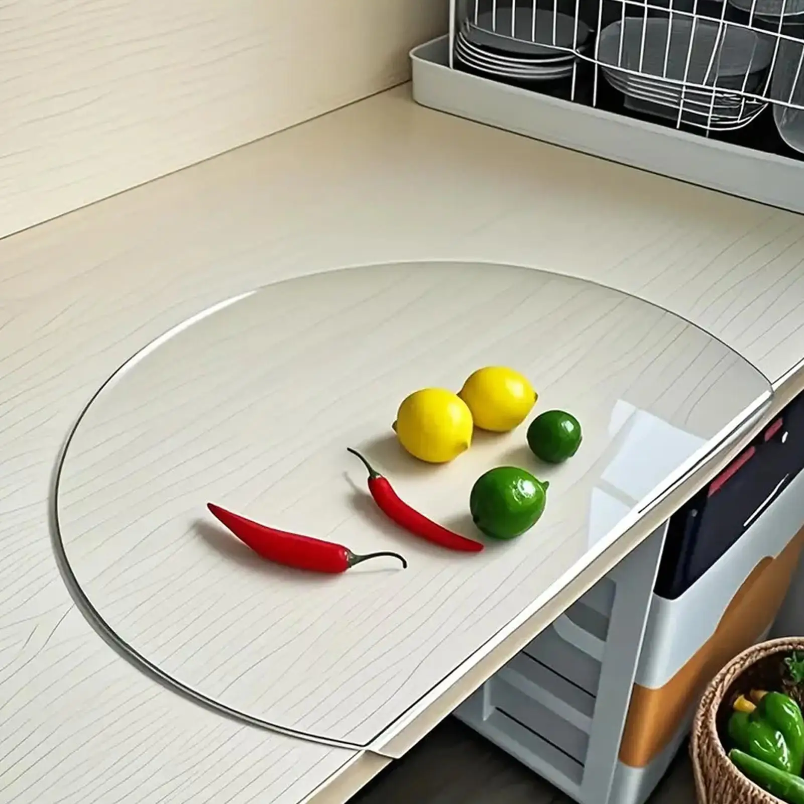 Acrylic Cutting Boards With Lip Non-Slip Food Plate Over The Counter Non-slip Chopping Board For Home Table Stove Camping Meat