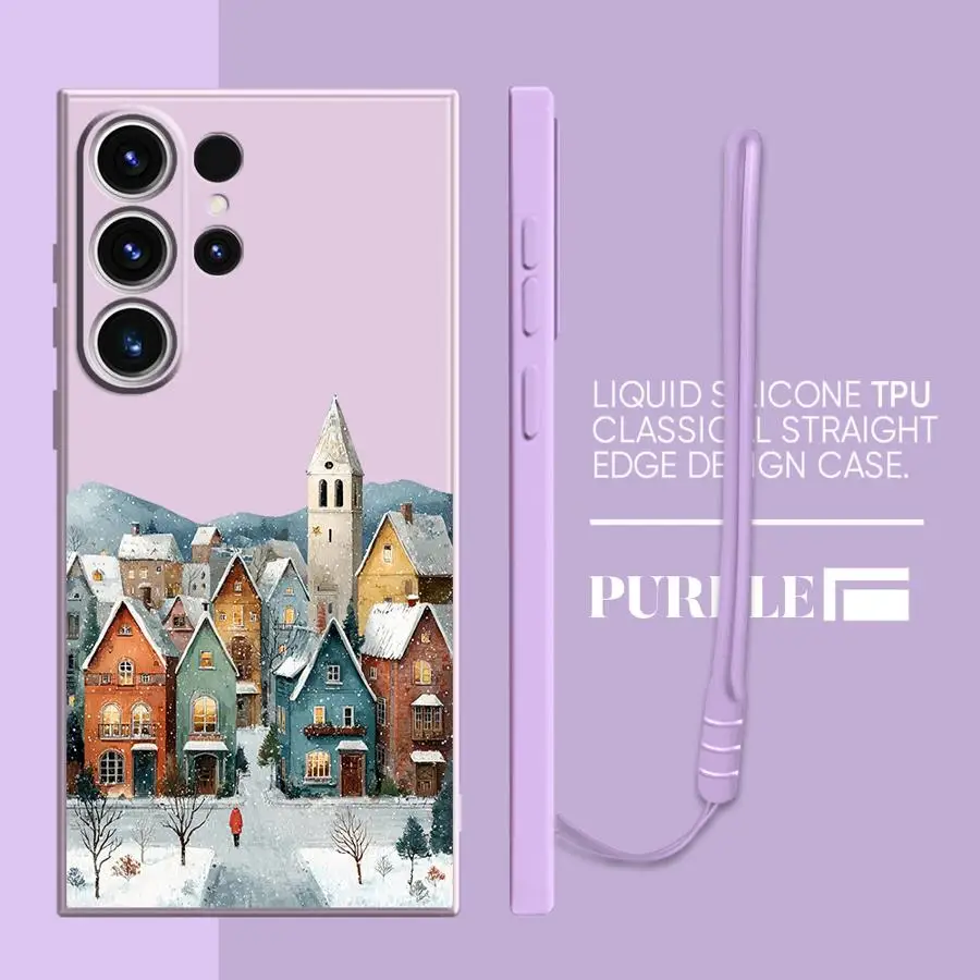 عيد الميلاد سانتا كلوز قضية الهاتف لسامسونج غالاكسي S20 S21 زائد S24 FE ملاحظة 20 10 الترا S23 S22 الترا S25 حافة غطاء ناعم