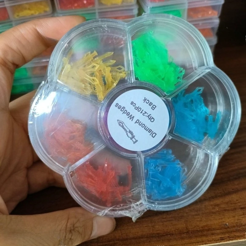 Lab Materials, Diamond Wedge, Colored Plastic Rhombus Wedge Set 210 Pcs 7 Models/box S