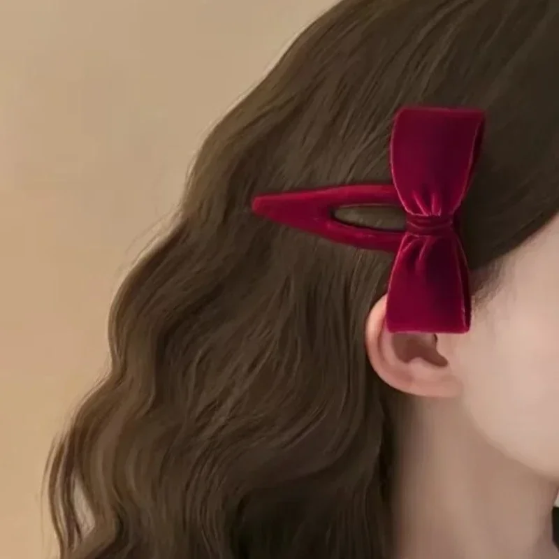 

Женская винно-красная, черная заколка для волос BB, треугольные заколки, осенне-зимняя заколка с боковой челкой, заколка для волос, заколки, головной убор, аксессуары