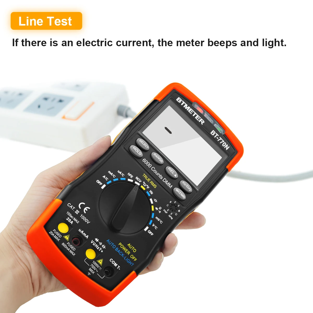TRMS 6000 Count Auto Ranging Multimeter,AC DC Voltage Current Resistance Multimetre Numerique with Capacitance,Continuity, NCV