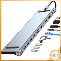 11 in 1 USB C Docking Station 100W PD SD/TF Audio Type C Hub 1* USB 3.0 3*USB2.0 for MacBook Pro/Air Dell HP Surface Lenovo ASUS