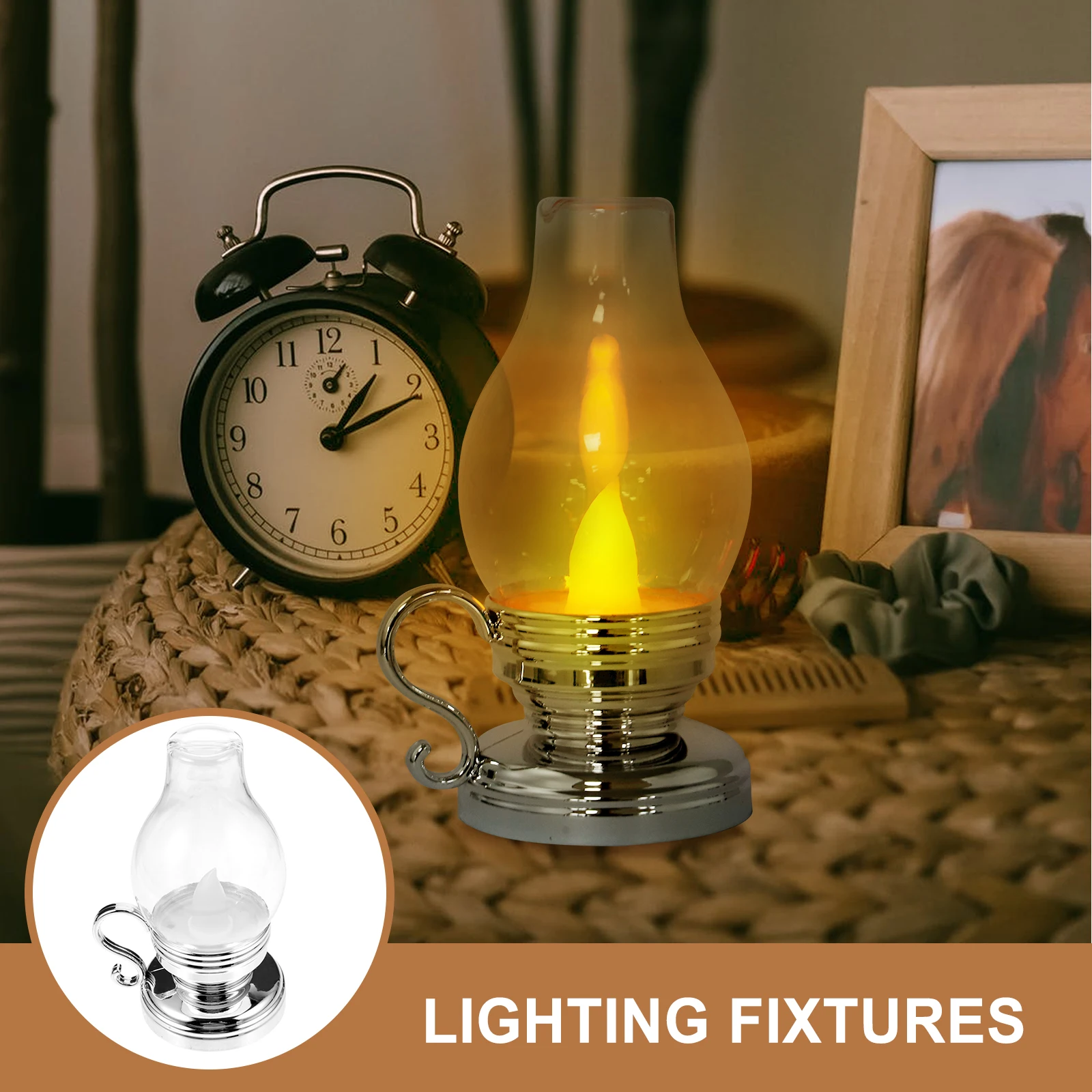 

Retro Led Lamp Vintage Home Decorative Light Xmas Party Adornment Electronic Wax Light Energy Saving Durable Ornament