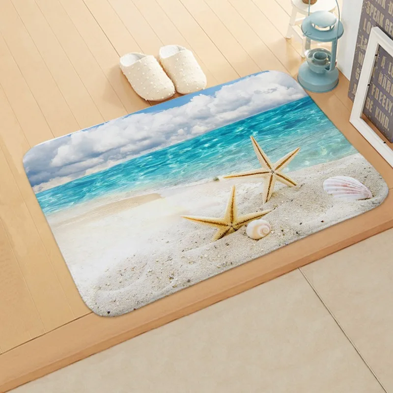 Dolphin marine life print floor mat kitchen bathroom absorbent mat home decoration bedroom living room entrance entrance carpet