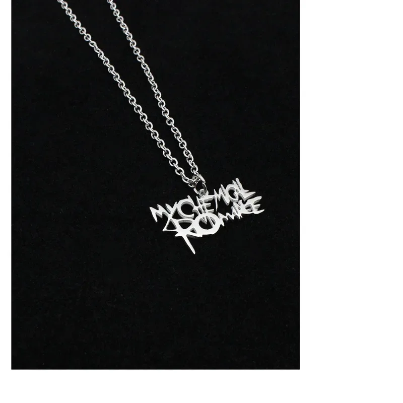 My Chemical Romance Rock Band Necklace Woman Stainless Steel Necklaces Man Charms Geometric Accessories Fashion Pendant Jewelry