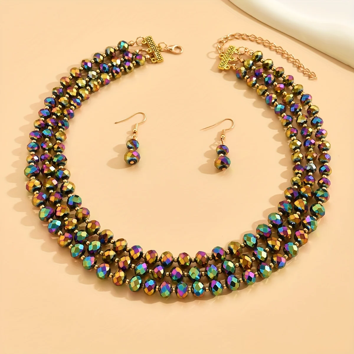 1 necklace +1 pair of earrings, Boho style jewelry set, fashion match, party date gift for girlfriend!
