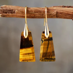 Bohemian Style Geometric Pendant Earrings for Women European and American Personality Earrings Natural Stone Jewelry Wholesale