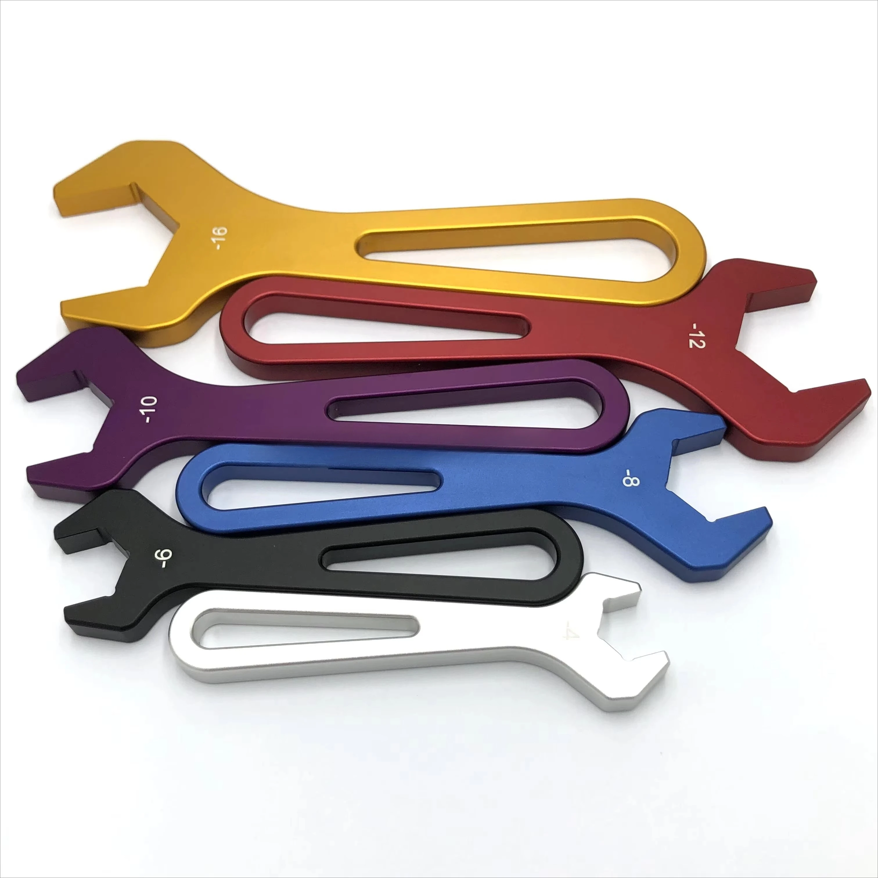

Racing Parts Universal Hand Tool Kit Single Ended AN4 to AN16 Aluminum Alloy an Fitting Spanner Wrench Set