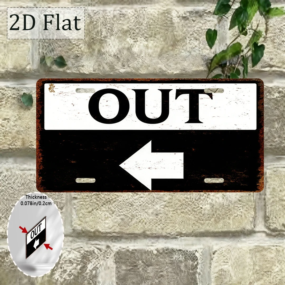 2D Flat, 1pc, Vintage Decorative Sign, Outdoor Wall Decoration (6
