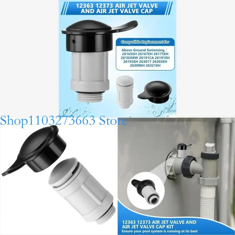 

R6FE 2Pcs 12363 12373 Pool Air Jet Valves & Air Jet Valves Caps Ground Pool Air Injection Valves Pool Air Injector Cover