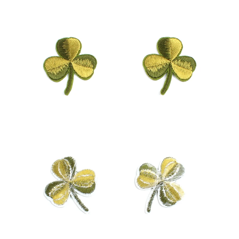 10pcs Embroidered Clover Patches Iron On Leaf Stickers Sew On Hats Shoes Clothes Patch DIY Shirts Pants Bags Badge Appliques