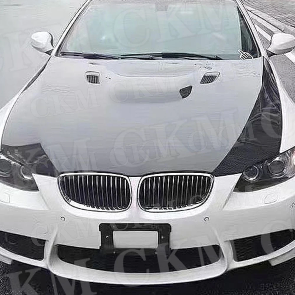 CKMUUER Carbonfaser Auto Frontstoßstange Motorhaube Karosserie-Kits Schutzgitter Ersatzteil für BMW 3er E92 M3 2006-2012