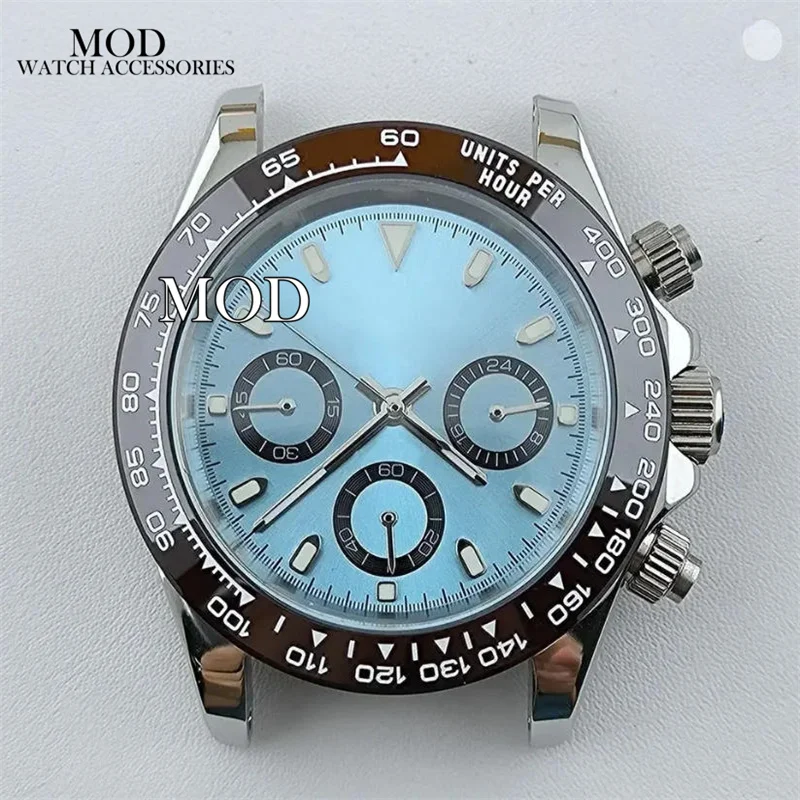 39mm VK63 Case Panda Dial Hands Stainless Steel Bracelet for MOD Daytona VK63 Movement Chronograph Mens Waterproof Watch Parts view 2