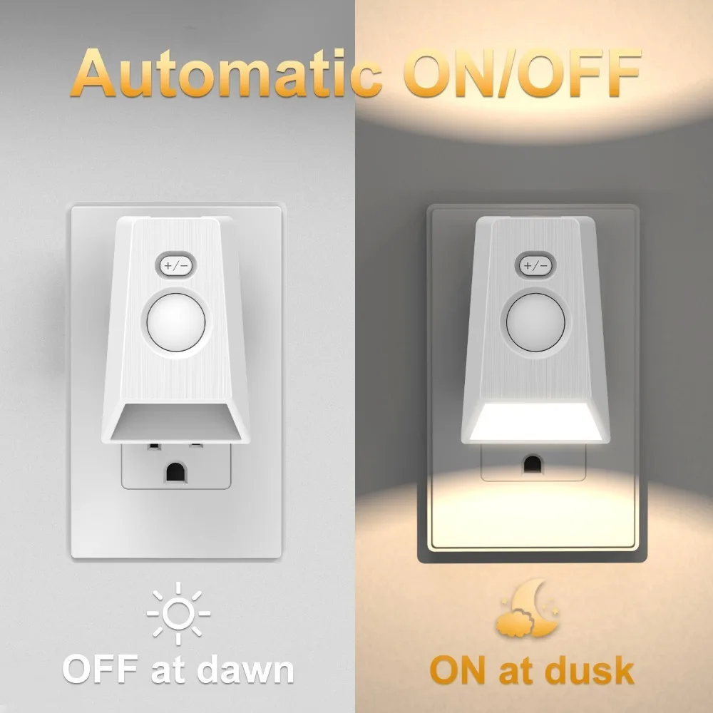 Motion Sensor Plug in Wall Light LED Auto on Off Night Light 3 Level Dimmable for Staircase Bedroom Hallway Cabinet