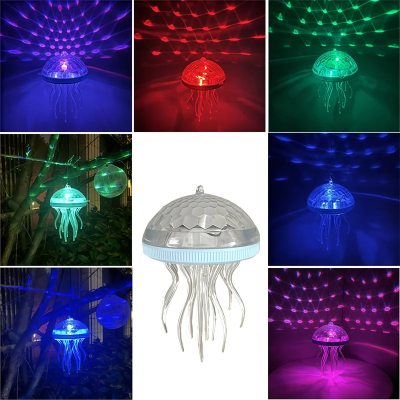 Colorful Change Submersible Underwater Lighting Jellyfish Lamp Floating Light Bathroom Atmosphere Lamps Pool Night Projection