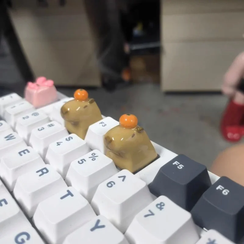 Cute Capybara Keycap Anime Key Cap 3d Resin Keyboard Cap Custom Kawaii Key Cap For Mechanical  Creative Keyboard Accessoriesgift