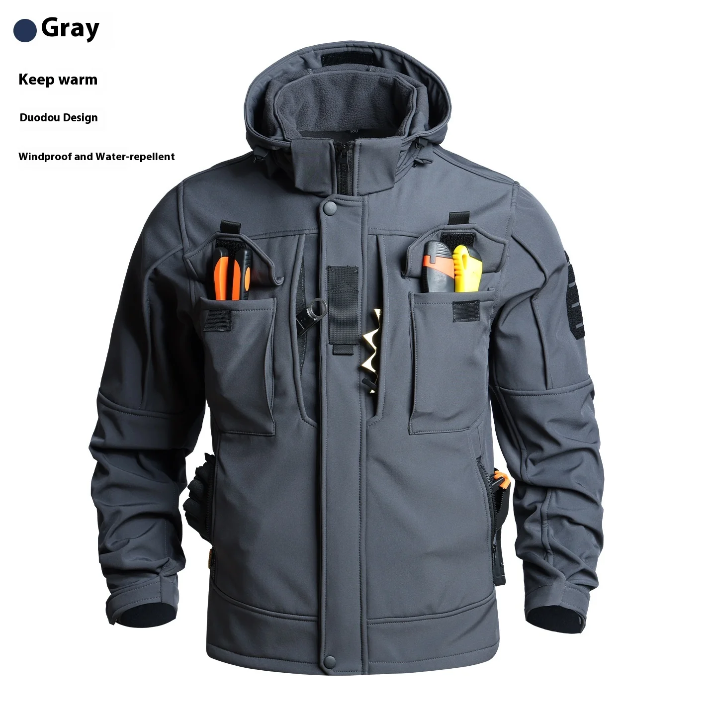 Men's Tactical Soft Shell Jacket Pants Set Waterproof Windproof Winter Fleece Lined Work Suit Outdoor Sports
