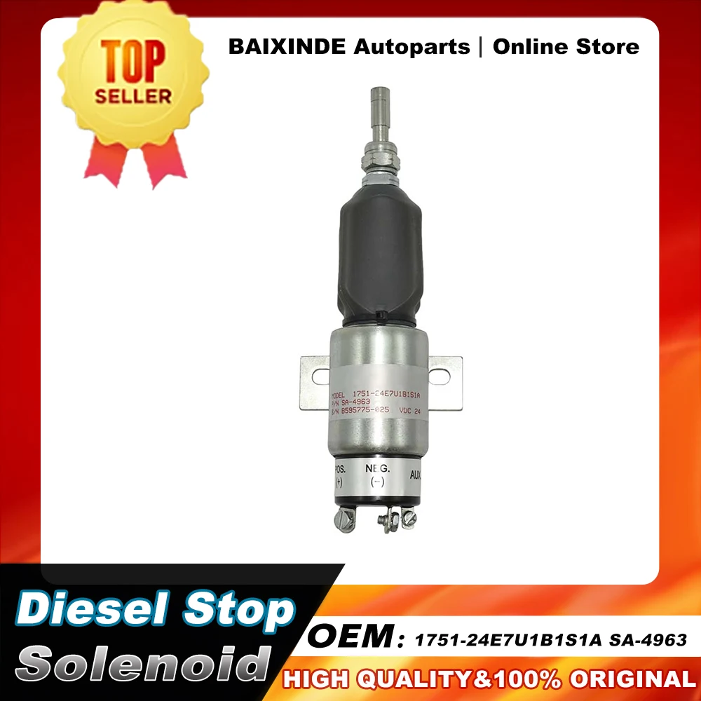 

OEM 1751-24E7U1B1S1A SA-4963 SA-3933-24 Diesel Stop Solenoid Fit for Cummins Car Accessories Auto Parts High Quality